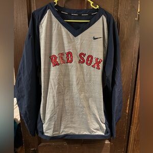 Nike Men's Red Sox Gray and Blue Shirt